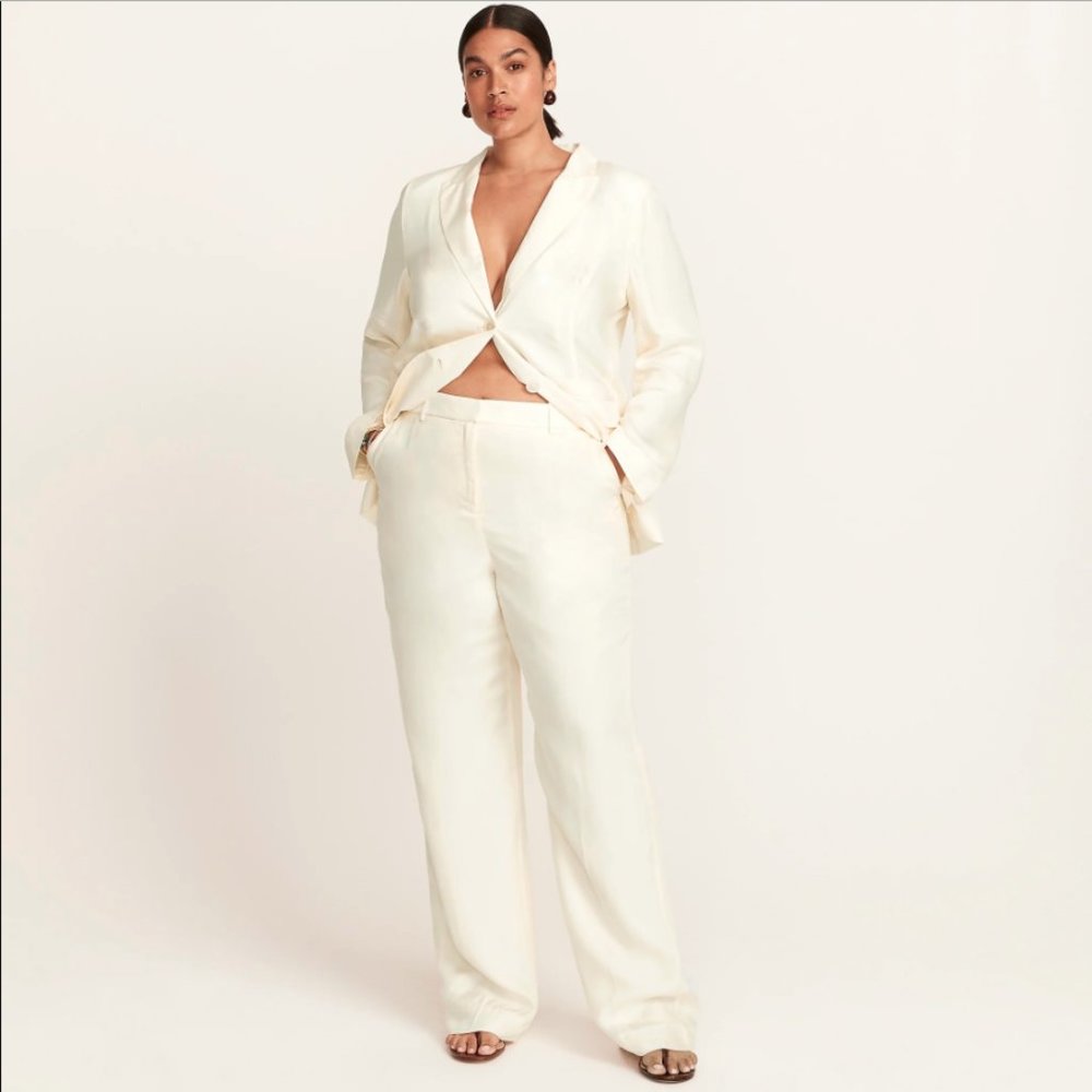 J. Crew Drapey Cupro Trouser in Cornsilk